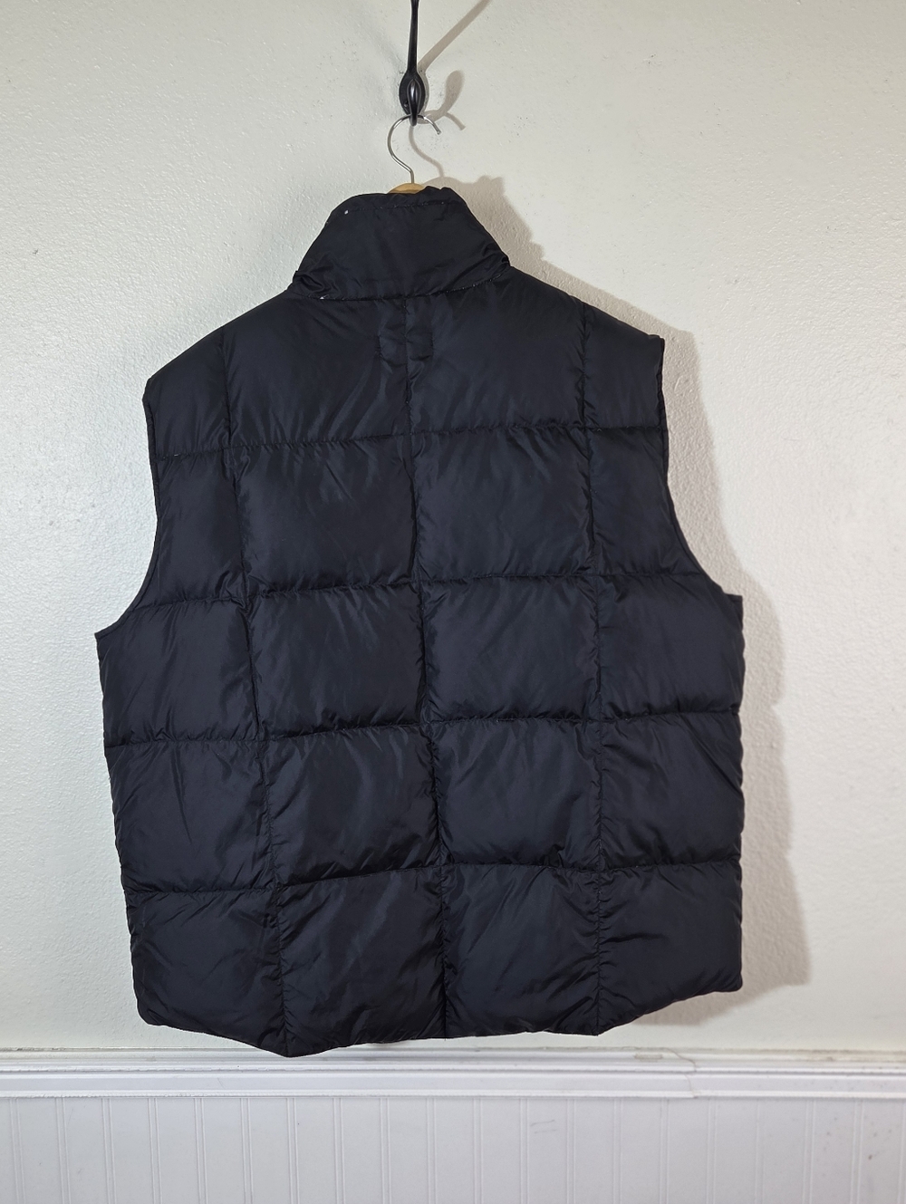 Lands End Mens XL Down Puffer Vest Black Full Snap Winter Lightweight Outdoor - Picture 5 of 11